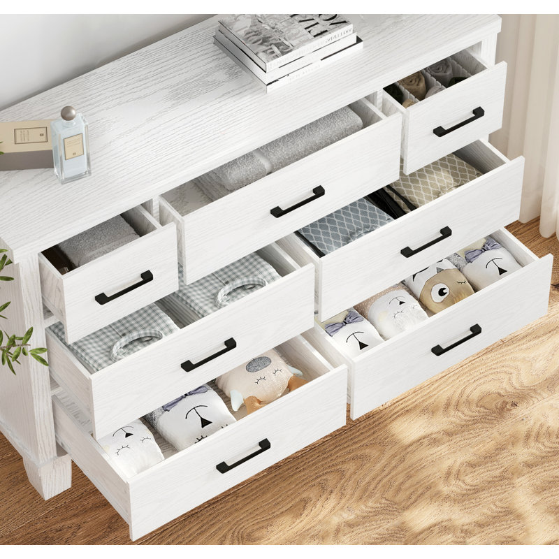 Commode 7 tiroirs Jomary, Blanc