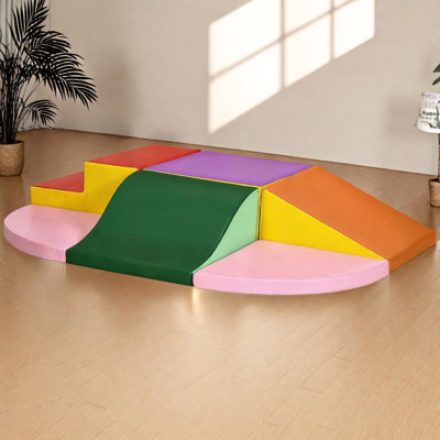 6-Piece Foam Climbing Blocks Set for Toddlers, Soft Play Indoor Climber with Stairs, Ramp and Mats