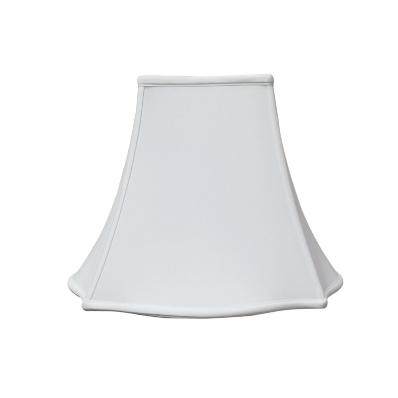 Abat-jour cloche en soie / shantung (araignée), Blanc / Blanc cassé, H 12,75 po x l 16 po x P 16 po