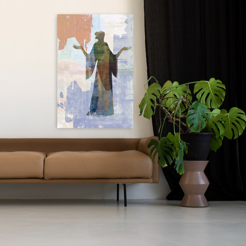 «Uplifted Spirit Art», art mural abstrait éthéré pacifique, H 48 po x l 32 po