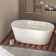60'' Freestanding Gloss  Acrylic Soaking Bathtub With Toe-Tap Chrome Drain And Classic Slotted Overflow