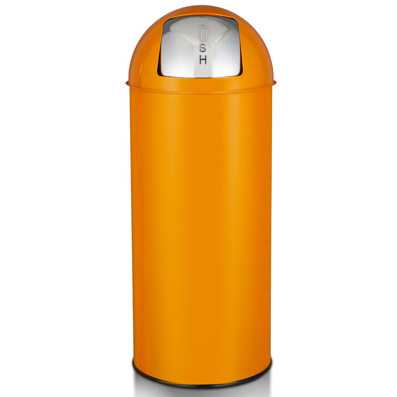 17 Gal / 65L Push Lid Trash Can Commercial Grade Heavy Duty Tall Commercial Trash Can Brushed Stainless Steel