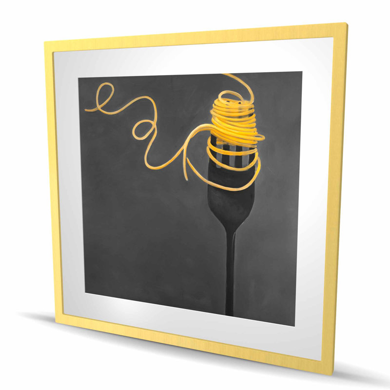 Spaghetti Pasta Around a Fork | Object Kitchen Framed Print