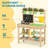 Kids Mud Kitchen, Wooden Outdoor Play Kitchen with Planter Box, Chalkboard, Sink, Stoves, Storage Shelves, Kitchenware & Garden Tools, Pretend Play Outdoor Toys Gifts for Age 3-6, Natural