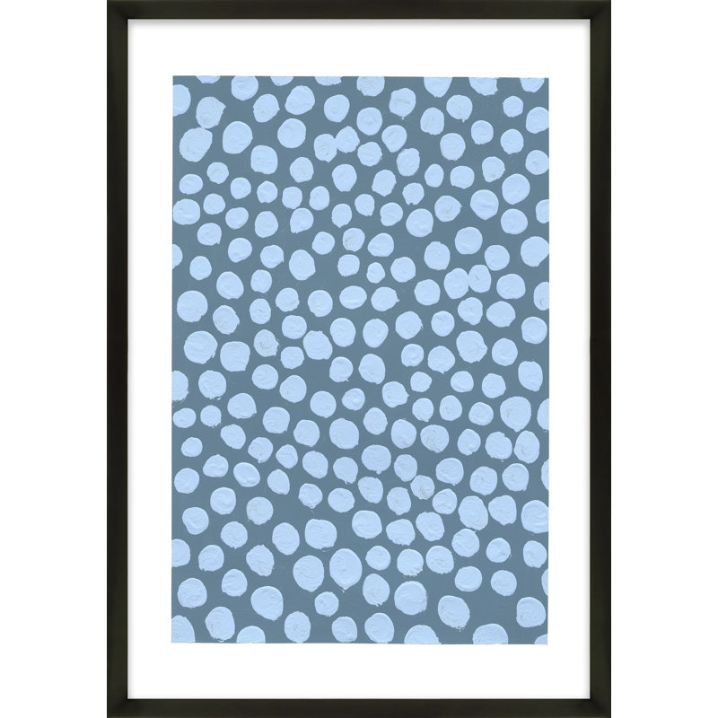 Periwinkle On Blue Gray Painting by Michela Sorrentino, Black, 50" H x 35" W x 1.25" D