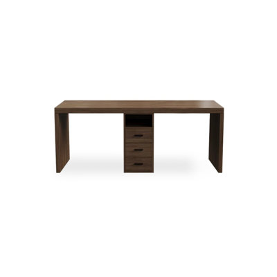 Light-walnut Rectangular Solid Wood desk
