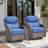 2-Pieces Outdoor Wicker Swivel Rocker Chairs With 6" Thick Cushions For Patio