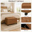 Pouf de rangement moderne de 61 cm en similicuir avec roulettes pour salon-1214774870