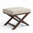 Allson "X" Bench Ottoman in Linen Fabric with Walnut Wood Legs-1848261451