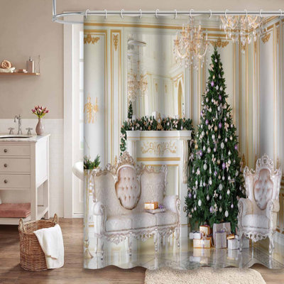 Clear Waterproof Shower Curtain, Shower Curtains for Bathroom with 12 Hooks