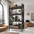 56.30'' Bakers Rack 4-Level Storage Shelves Metal And Wooden Kitchen Shelves, Kitchen Organizers And Storage, For Garage, Pantry, Bathroom, Closet ,33.50'' Length
