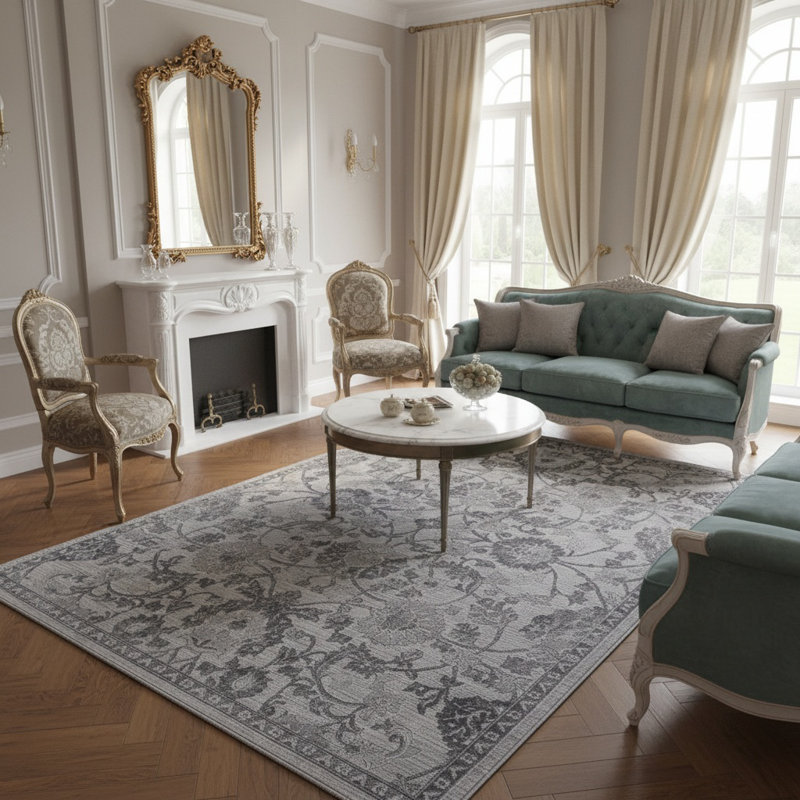 MARFI Collection Grey / Silver Oriental Area Rug