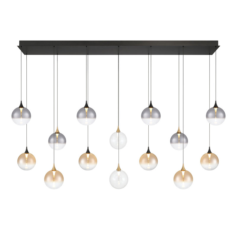 Lustre 14 "72" Iissa, Mélange or / noir