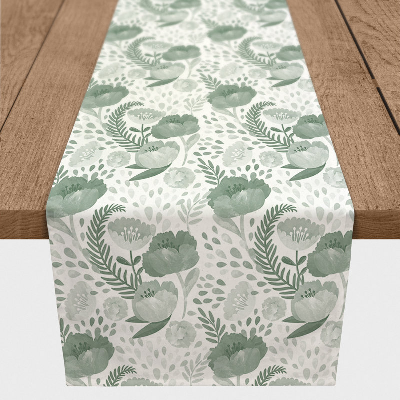 Chemin de table Berny, 72 po x 16 po, Vert