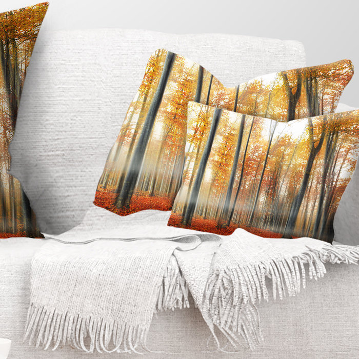 Coussin Leaves in Fall Landscape, 12 po x 20 po, Coussin lombaire