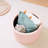 Collapsible Storage Ottoman Round with Tray Teddy Fabric Living Room Bedroom Ottoman with Storage-984372707