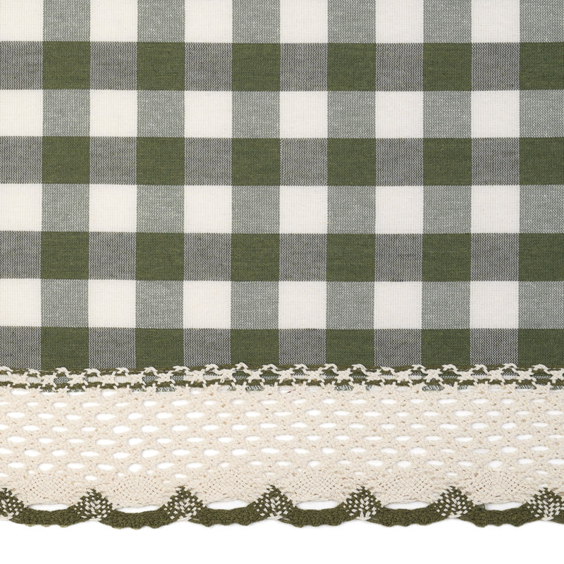 Linhart Checkered Cotton Blend Tablecloth, 104" x 60", Sage