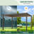Metal Louvered Pergola with Solar Lights-104879262