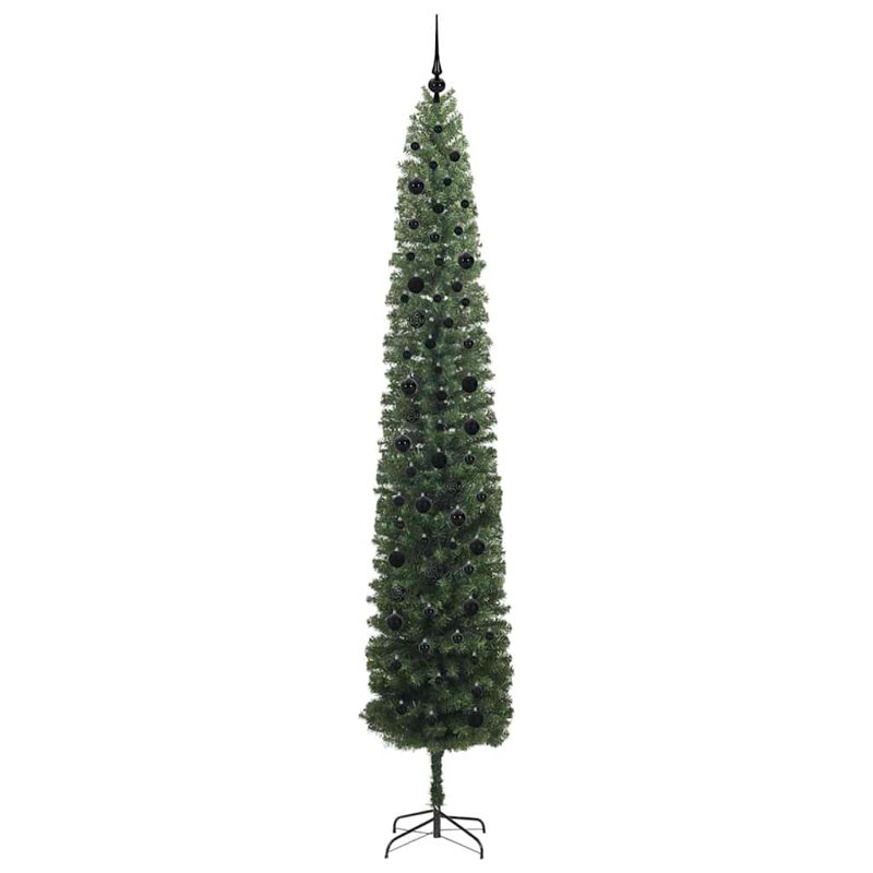 Artificial Christmas Tree with 300 LEDs with Stand, Black, 8.86' H