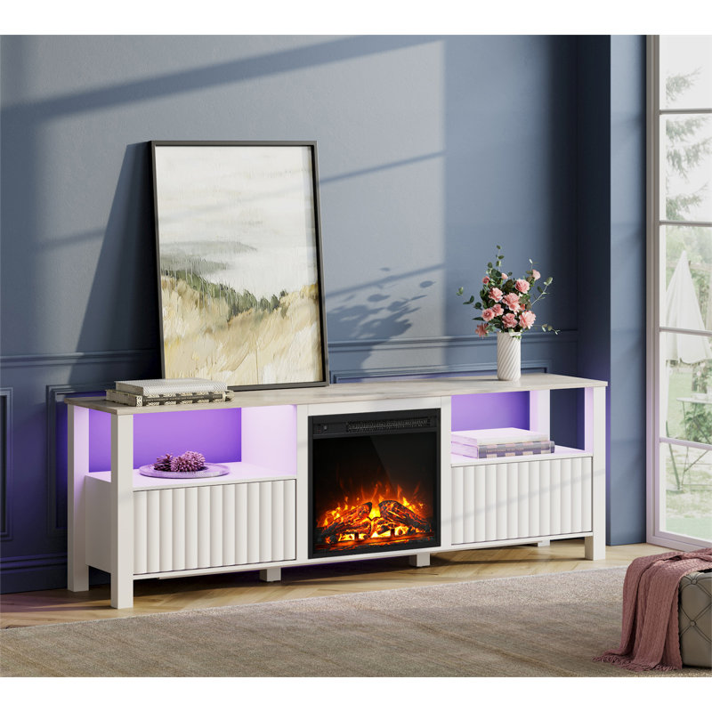 Jensine TV Stand Fireplace for TVs up to 78" Fireplace