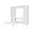 Grand lit escamotable mural avec portes de rangement, blanc-1387547173