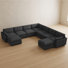 Lavonia Chenille Waterproof U-Shaped Sectional Sofa With Down-Filled Cushions & Double Ottomans