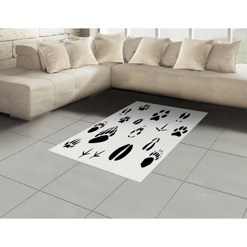 Tapis décoratif à fibres longues haute densité en polyester et coton style chasseur, Rectangle— 4 pi x 5 pi 8 po