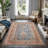 GLN Rugs Traditional Collection - Machine Washable Area Rug, Traditional Washable Rug, Non Slip Washable Rug, Low Pile Chenille Living Room Rug, Bedroom Rug, Kitchen Rug (Terra and Blue Rug)-1902671531