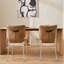 Ensemble de 2 chaises d'appoint, revêtement en cuir véritable touffeté à losanges Mid-Century, pieds en métal, beige doux, L 23,23 po x l 19,29 po x H 31,5 po