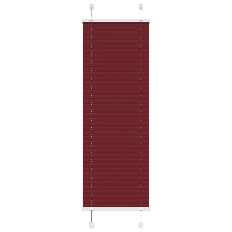 Room Darkening Pleated Shade, 40cmW x 100cmL, Bordeaux Red