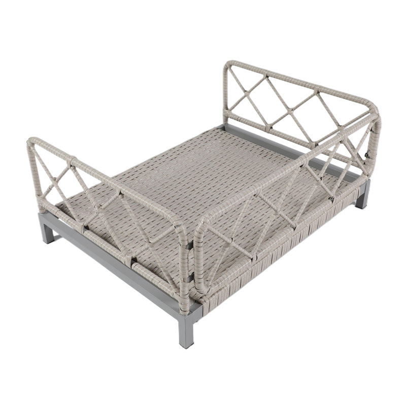 wicker dog bed, Grey
