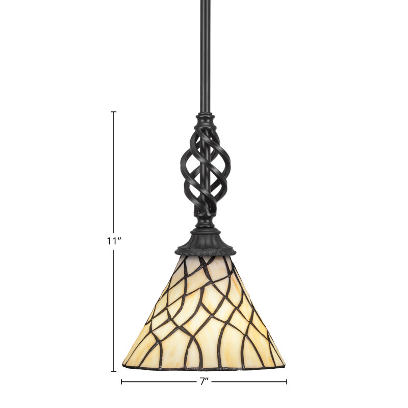 Mini-luminaire suspendu suspendu Elegté avec finition en verre noir mat 7 po