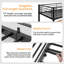 Ensemble de 2 lit mezzanine simple avec bureau, structure de lit superposé en métal robuste avec poste de travail intégré, lit mezzanine peu encombrant-1539574242
