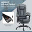 Fauteuil de massage vibrant Vinsetto à 7 points avec dossier inclinable, bleu