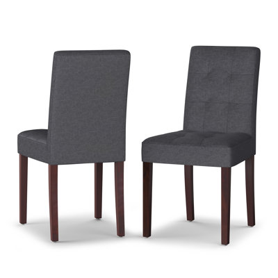 Andover Upholstered Parson Dining Chair with Tufted Backrest and Solid Wood Frame (Set of 2)