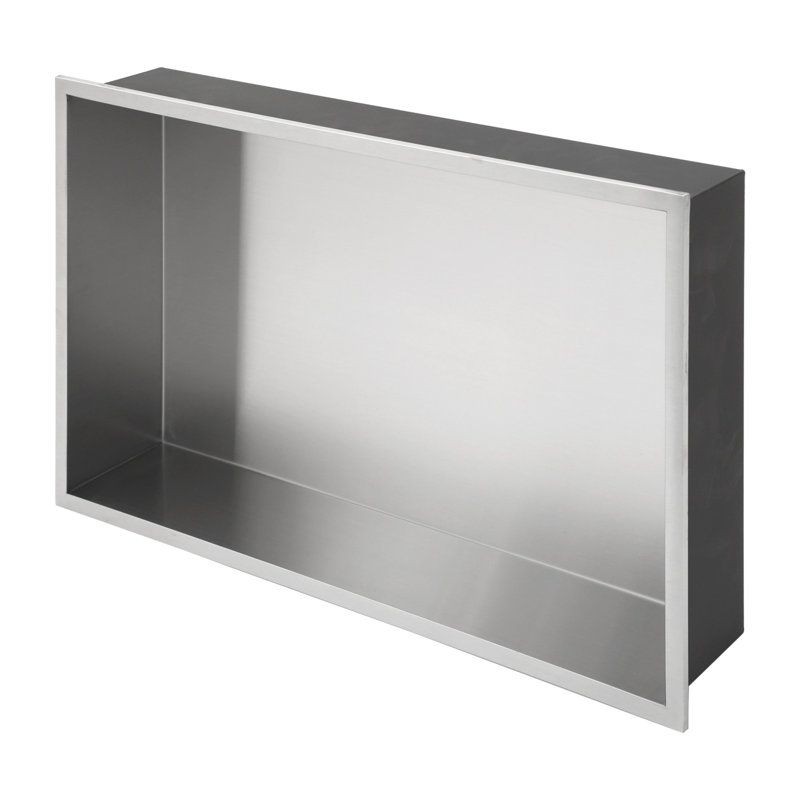 Brushed Nickel Stainless Steel Wall Niche with Anti-Water Slope