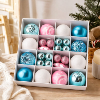Décorations de Noël - Ensemble de 42 ornements incassables à suspendre pour sapins de Noël, fêtes et mariages