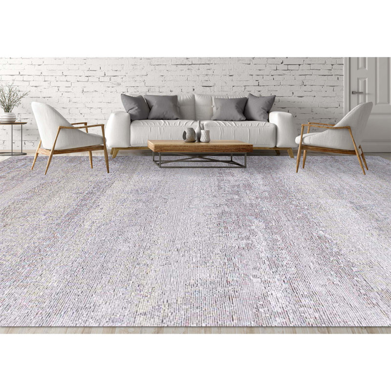 Area Rug in Silver, Rectangle 10' x 14'