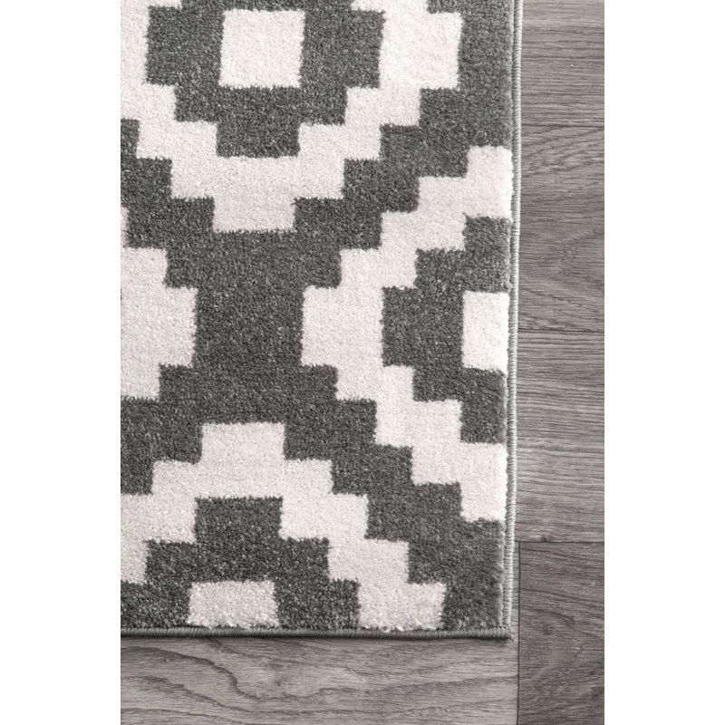 Tapis gris/ivoire Brentley, Rectangle 5 pi 3 po x 7 pi 7 po