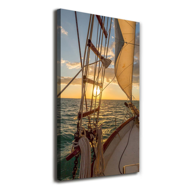 Yacht on the sea 1 Piece Wrapped Canvas Wall Art