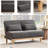 51.9''W Multi-Use Adjustable Chenille Loveseat Upholstery Futon Module-664297118