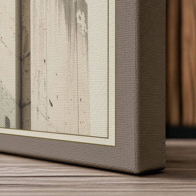 Concrete Tower Study Industrial - Wrapped Canvas, 36x24 - 91.4 x 61.0 cm, Taupe Border
