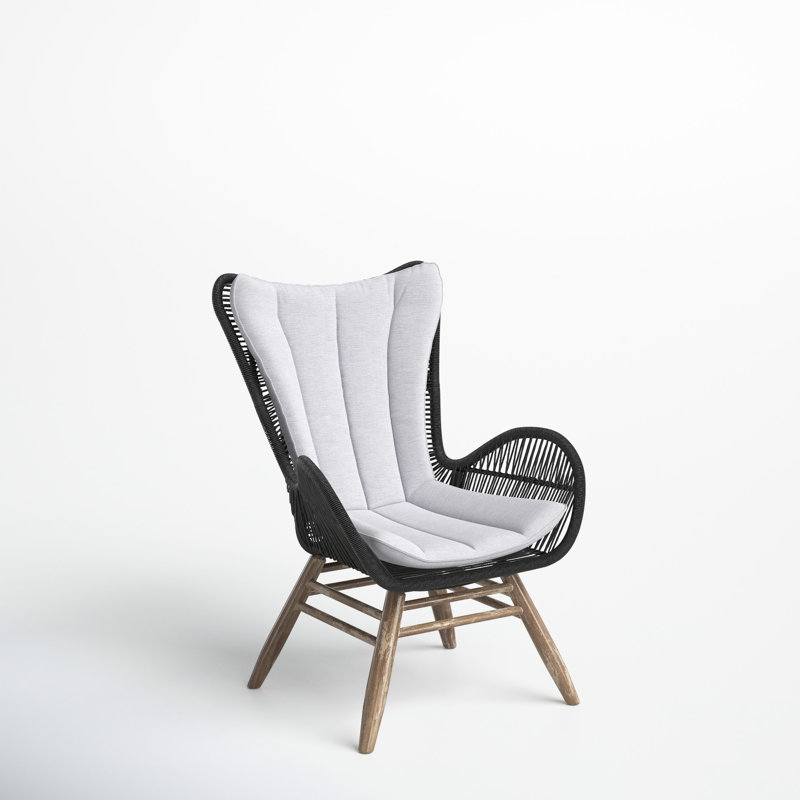 Adagio Tall Wing-back Patio Chair with Cushions, Gray