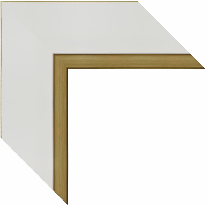 Metropolis Flat Wall Mirror, White/Gold