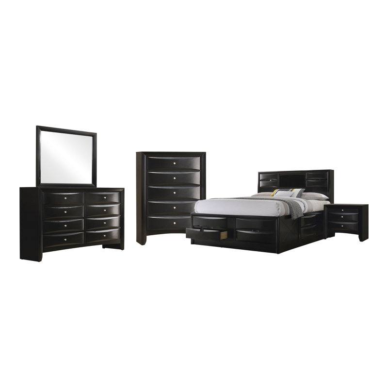 Ensemble de chambre avec lit plateforme 5 pièces Hotta, Grand