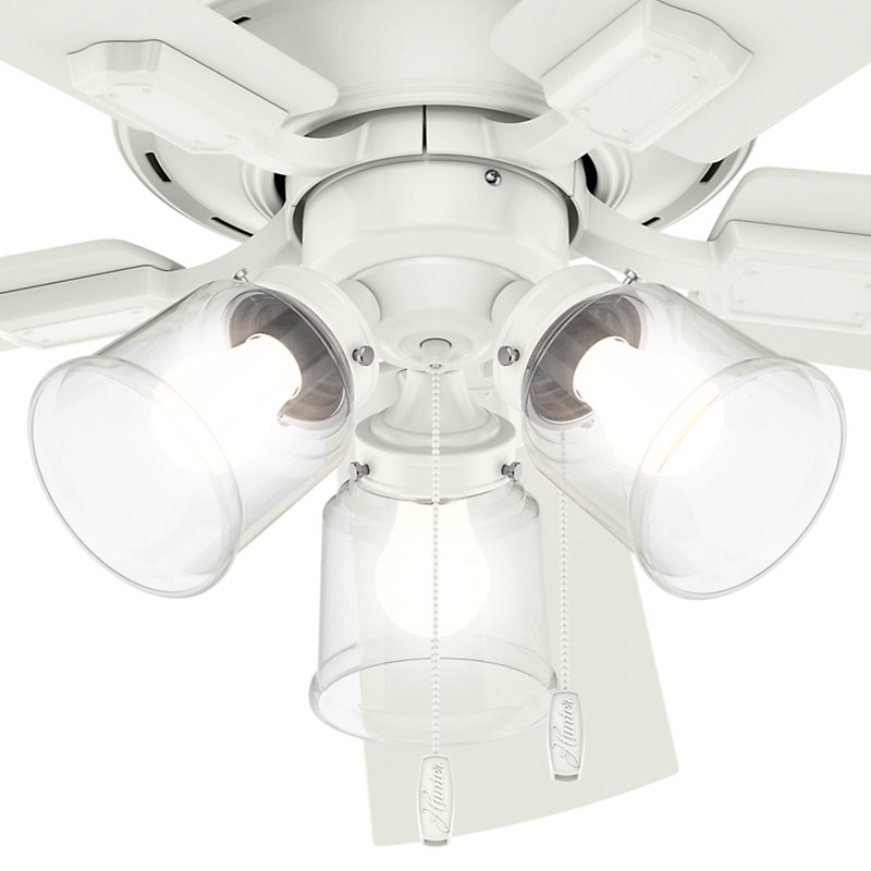 Ventilateur de plafond standard à 5 pales de 52 po avec chaîne de traction et ensemble d'éclairage inclus Crestfield