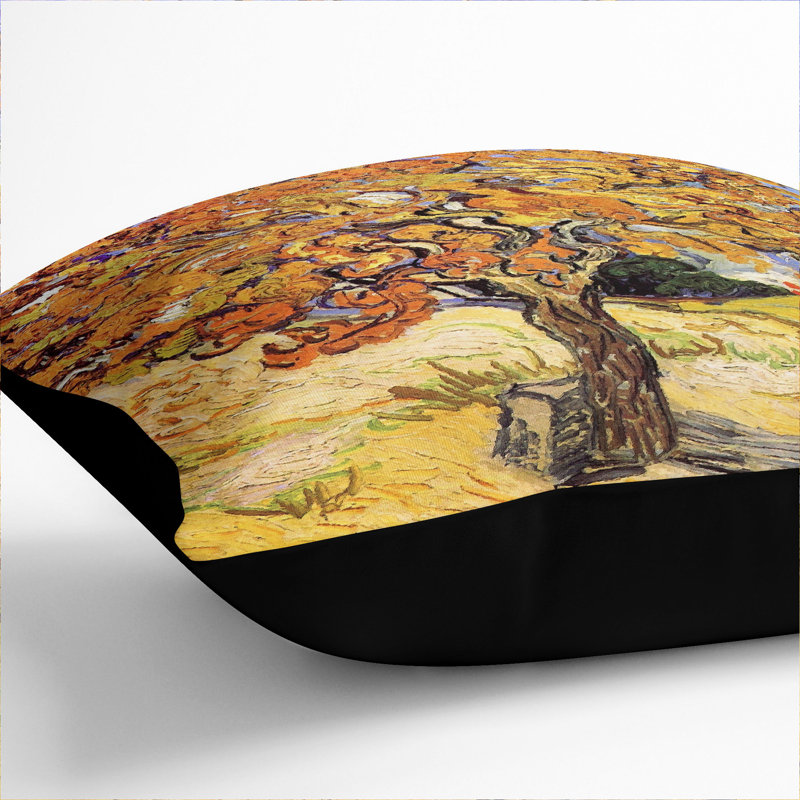 Mulberry Tree By Vincent Van Gogh Square Throw Cushion, Black, 55cm H x 55cm W x 20cm D