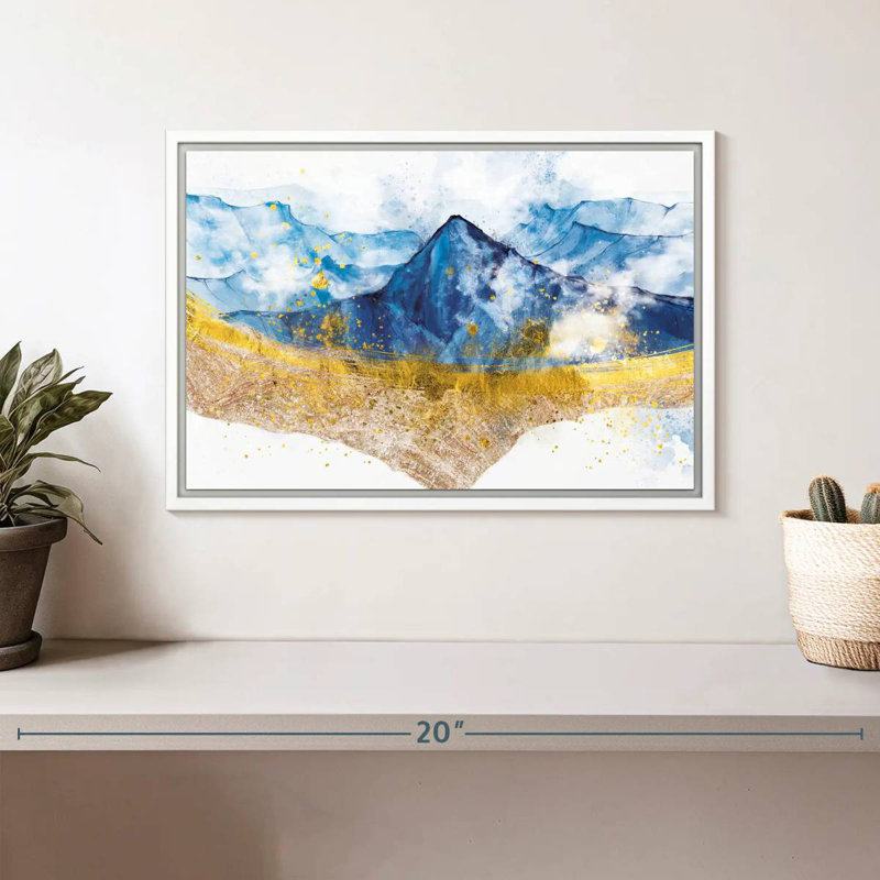 Golden Grieco Mountain, Cadre flottant blanc, 13 po x 9 po