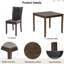 Ensemble de table de salle à manger 34,5 po avec 4 sièges en cuir de polyuréthane imperméable et ensemble de cuisine en bois d'acacia pour 4 personnes