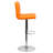 Ahlijah Contemporary Quilted Vinyl Adjustable Height Barstool with Chrome Base-1340993473